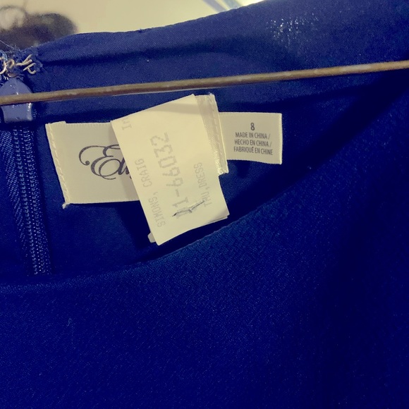 Cobalt blue bell sleeve dress with bows - Picture 4 of 4